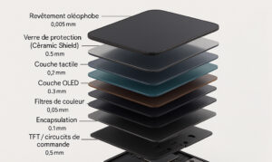 Les différentes couches composant un écran de smartphone