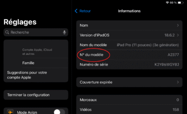 numéro de modéle